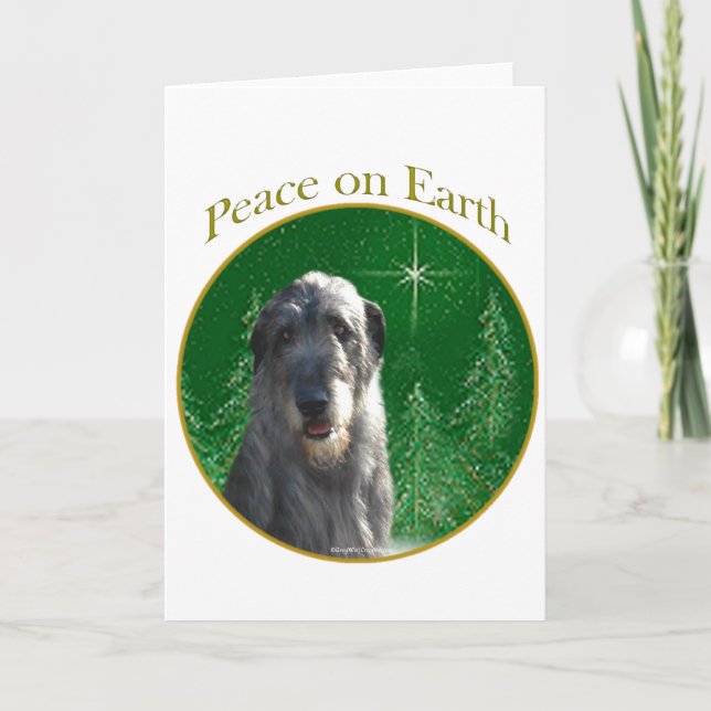 Irish Wolfhound Peace Holiday Card (Front)