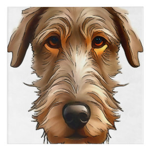 Irish Wolfhound Pet Portrait Black Outline Art