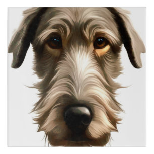 Irish Wolfhound Pet Portrait Painting Isolated on  Acrylic Print