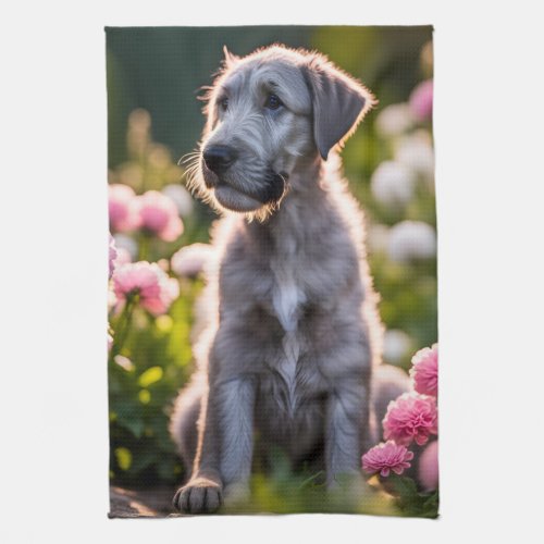 Irish Wolfhound puppy dog cute  Kitchen Towel