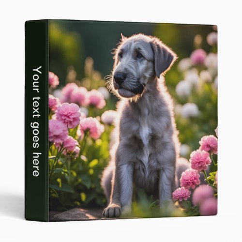 Irish Wolfhound puppy dog cute photo album binder