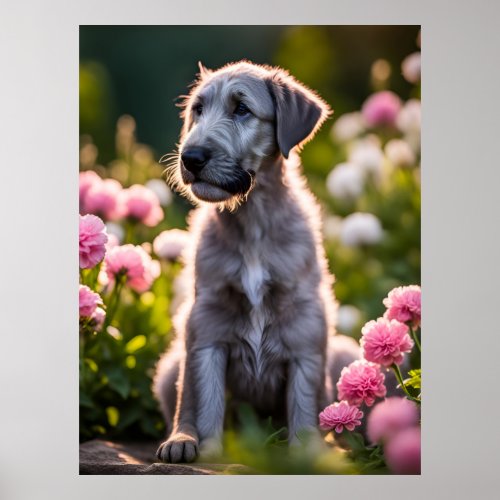 Irish Wolfhound puppy dog cute  Poster