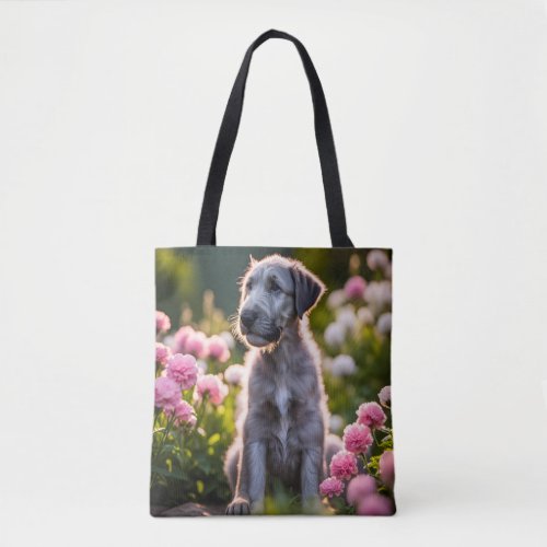 Irish Wolfhound puppy dog cute  Tote Bag