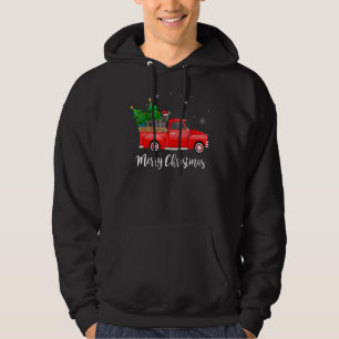 Irish Wolfhound Red Truck Christmas Tree Xmas Dog Hoodie
