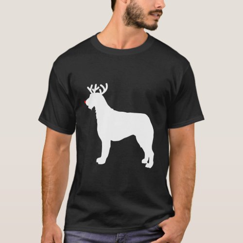 Irish Wolfhound Reindeer Christmas Dog T_Shirt