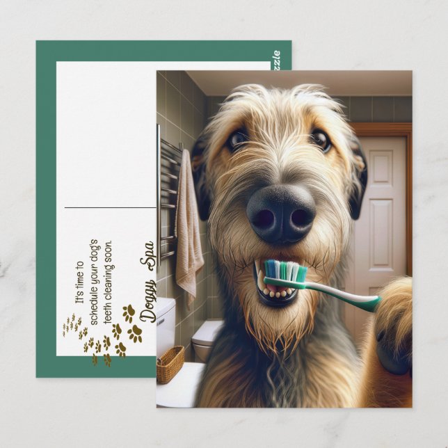 Irish Wolfhound Reminder from Veterinarian Office Postcard (Front/Back)