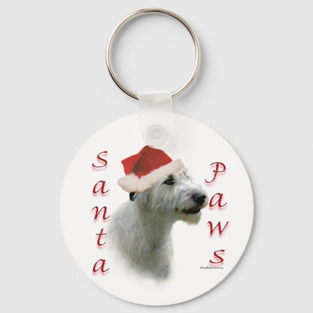 Irish Wolfhound Santa Paws Keychain (Front)