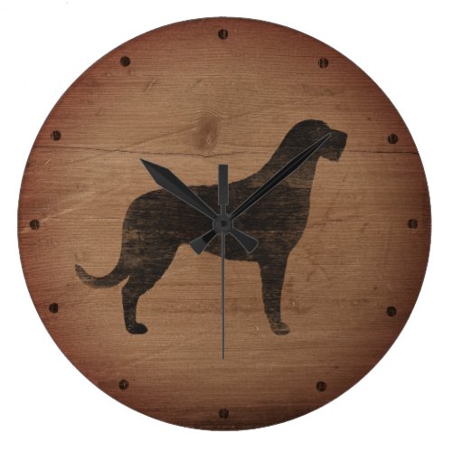 Irish Wolfhound Silhouette Rustic Large Clock Irish Wolfhound Silhouette Rustic Large Clock