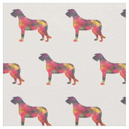 Irish Wolfhound Silhouette Tiled Fabric - Multi