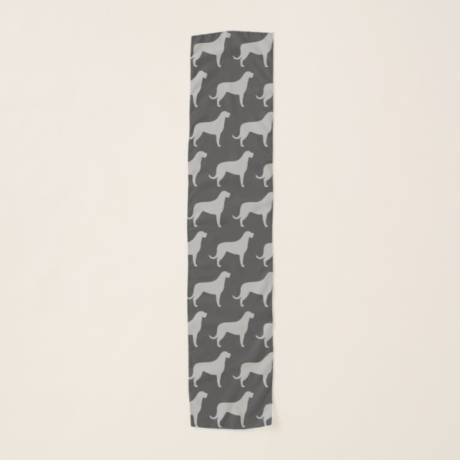 Irish Wolfhound Silhouettes Pattern Scarf (Front)