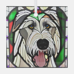 Irish Wolfhound "Stained Glass" Glass Ornament