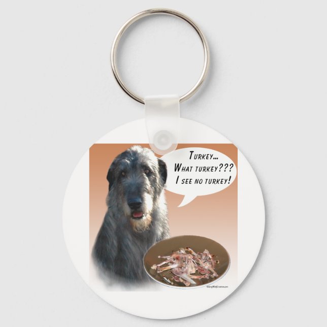 Irish Wolfhound Turkey Keychain (Front)