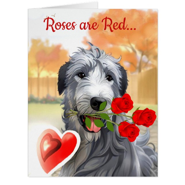 Irish Wolfhound Valentine artwork Greeting card (Front)