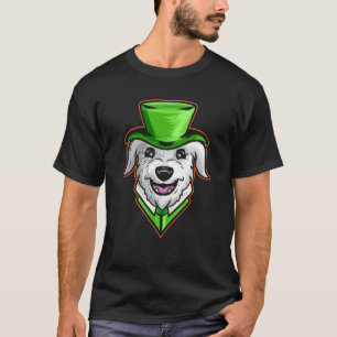 Irish Wolfhound With Green Hat Neckerchief St Patr T-Shirt