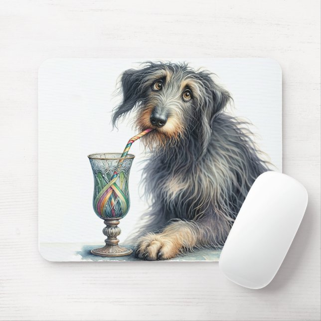 Irish Wolfhound With Retro Soda Mouse Pad (With Mouse)