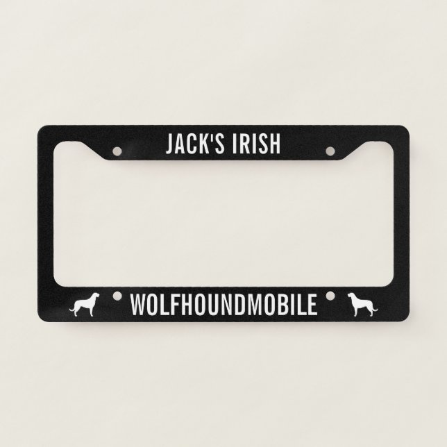 Irish Wolfhoundmobile - Custom Text License Plate Frame (Front)