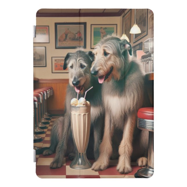 Irish Wolfhounds In Retro Diner iPad Pro Cover (Front)