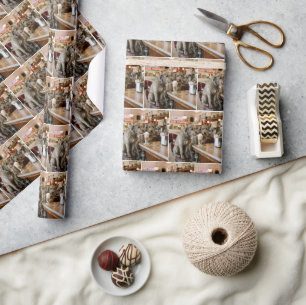 Irish Wolfhounds Sharing a Milkshake Wrapping Paper