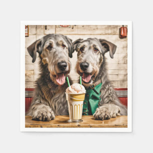 Irish Wolfhounds With Ice Cream Soda Napkins