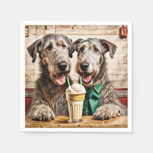 Irish Wolfhounds With Ice Cream Soda Napkins
