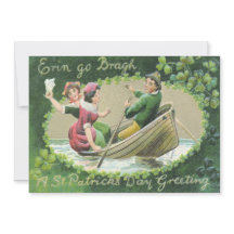 Irish Woman Man Rowboat Shamrock