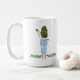 Irish Woman with Four Leaf Clover Coffee Mug