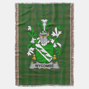 Irish Wycombe Coat of Arms Family Crest Ireland Throw Blanket