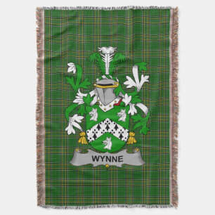  Irish Wynne Coat of Arms Family Crest Ireland Throw Blanket