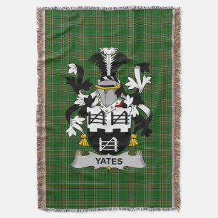 Irish Yeates Coat of Arms Family Crest Ireland Throw Blanket