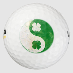 Irish Yin Yang Shamrock Design Golf Balls