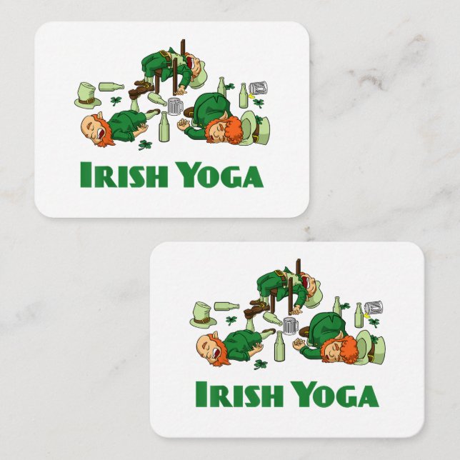 Irish Yoga Funny St. Patrick's Day Business Card (Front/Back)