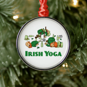Irish Yoga Funny St. Patrick's Day Metal Ornament