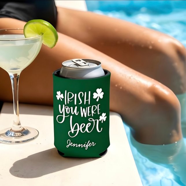Irish You Were Beer | Custom St. Patrick's Day  Can Cooler (Creator Uploaded)