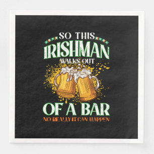 Irishman Drinking Beer St. Patrick's Day Paper Dinner Napkins