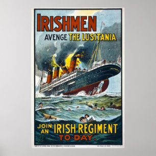 Irishmen Avenge the Lusitania Extra Large Poster