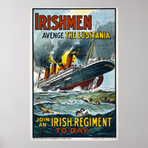 Irishmen Avenge the Lusitania Extra Large Poster