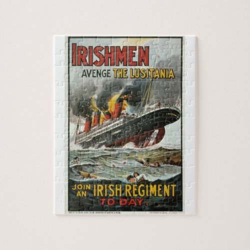 Irishmen avenge the Lusitania_Propaganda Poster Jigsaw Puzzle
