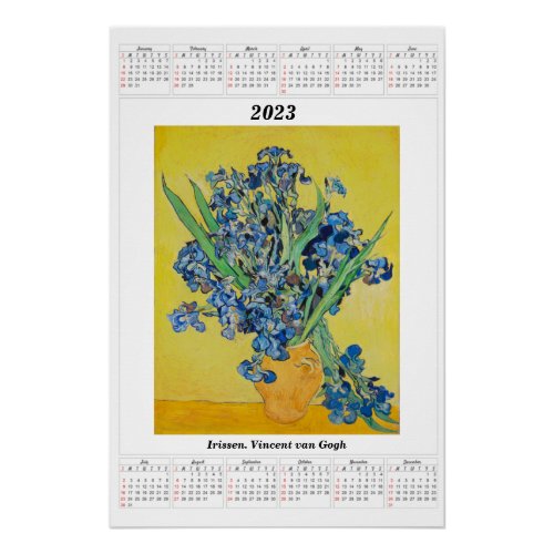 Irisse Calendar for 2023 Vincent van Gogh   Poster