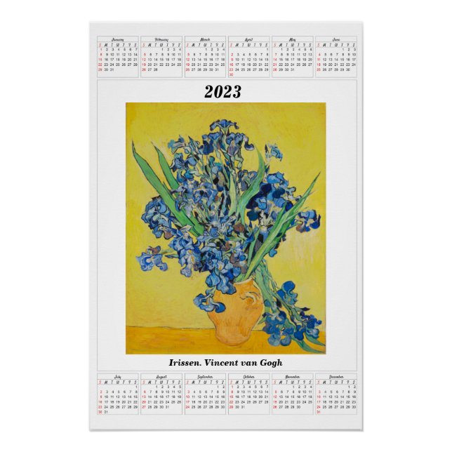 Irisse Calendar for 2023 Vincent van Gogh   Poster (Front)