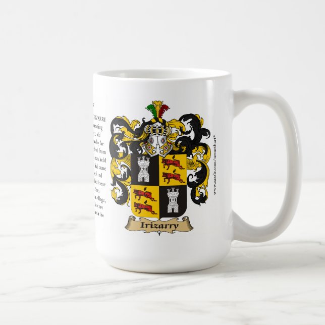 Irizarry, the Origin, the Meaning and the Crest Coffee Mug (Right)