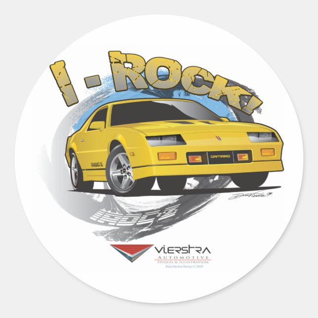 IROC-Z CLASSIC ROUND STICKER (Front)