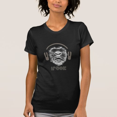 iRock Gorilla Wearing Headphones T_Shirt