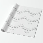Iron 6th wedding anniversary bunting design wrapping paper<br><div class="desc">Personalized 6th wedding anniversary wrapping paper.
Perfect for couples celebrating their iron wedding anniversary.
This modern design shows iron colored heart bunting and has space for the names of the husband and wife,  as well as their anniversary date.
Matching greeting cards,  gift tags and gift bags are also available.</div>