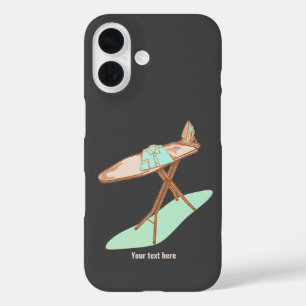 Iron and ironing board household chores iPhone 16 case