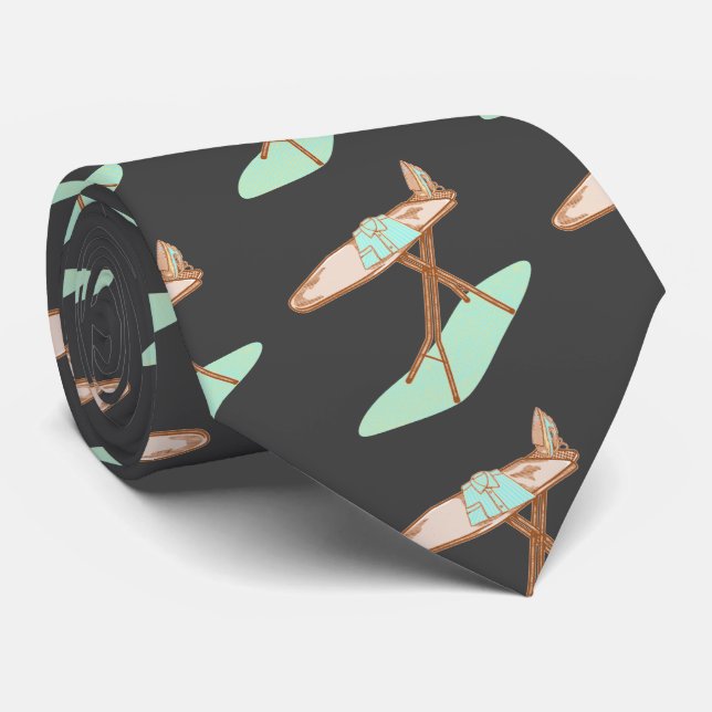 Iron and ironing board household chores neck tie (Rolled)