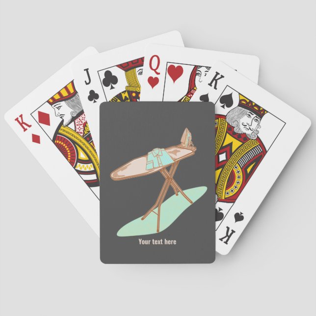 Iron and ironing board household chores poker cards (Back)