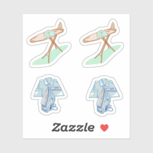 Iron and ironing board household chores sticker