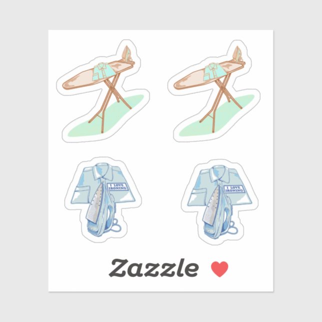 Iron and ironing board household chores sticker (Sheet)