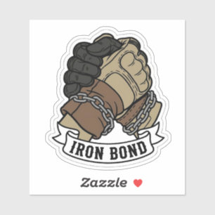 Iron Bond Biker Brotherhood Handshake Vinyl Sticker
