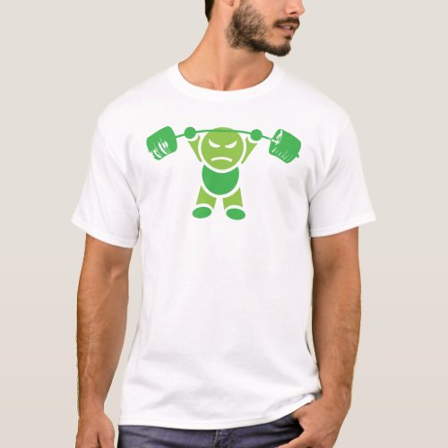 Iron Boy Bodybuilding _ Overhead Press _ Green T_Shirt